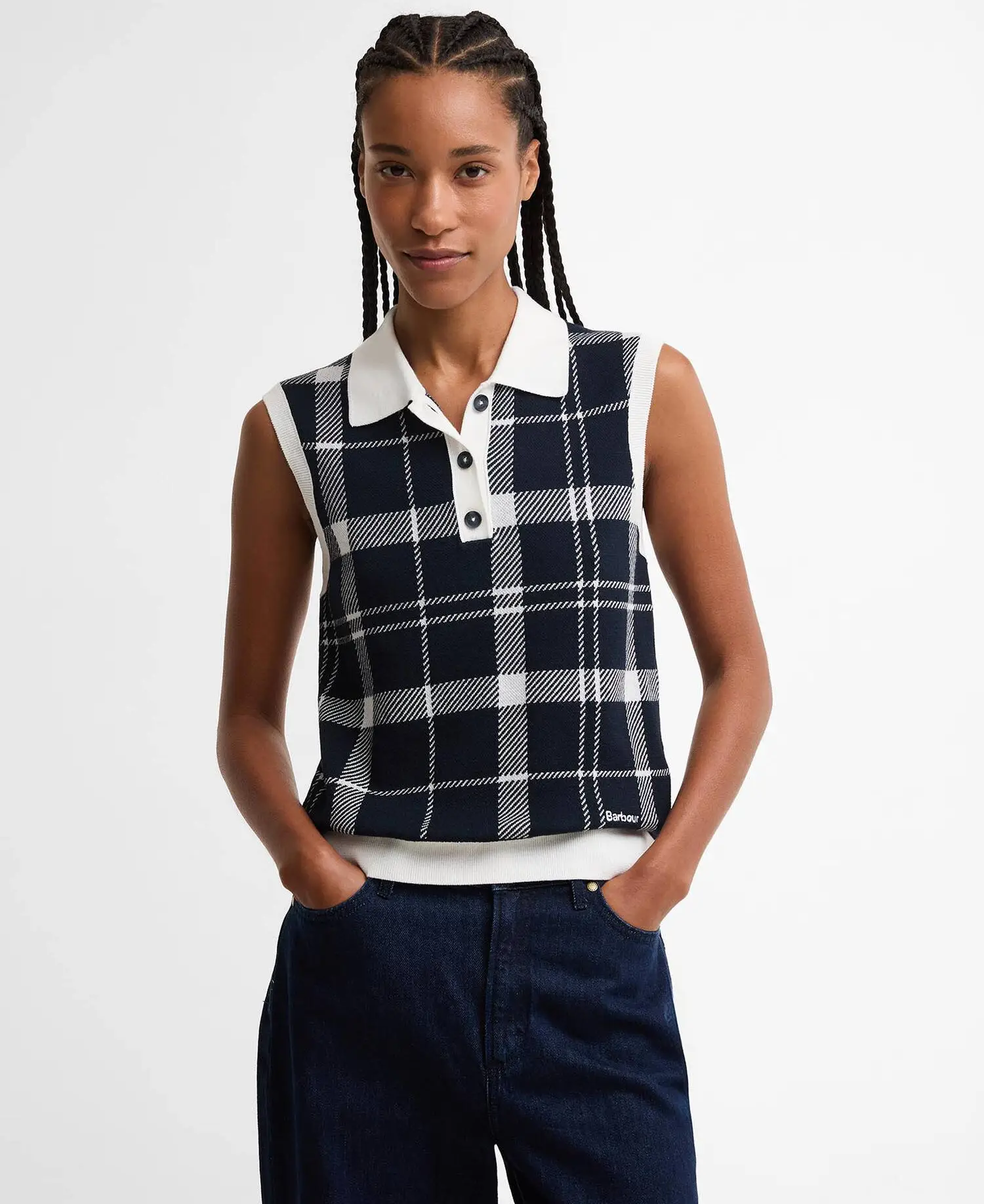 Barbour Gilet in Maglia Con Motivo Tartan Allerdale (6)