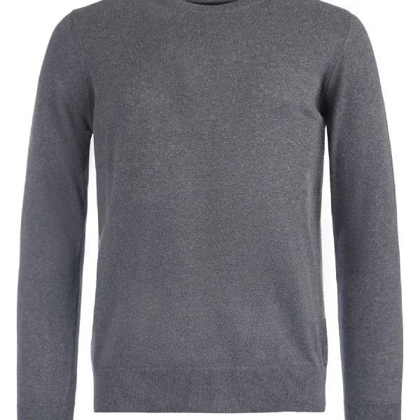 Barbour Maglione Girocollo in Cotone Pima Charcoal (1)