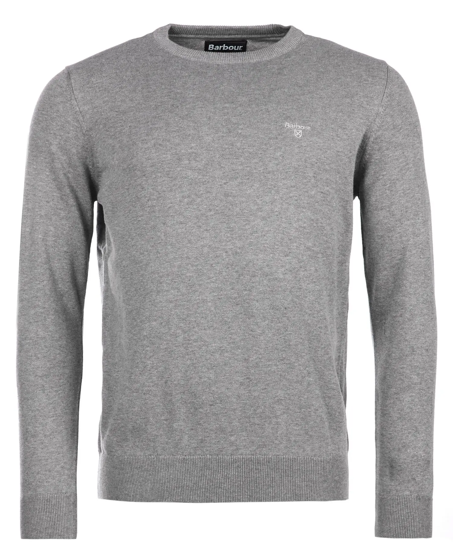 Barbour Maglione Girocollo in Cotone Pima Classic Grey (1)