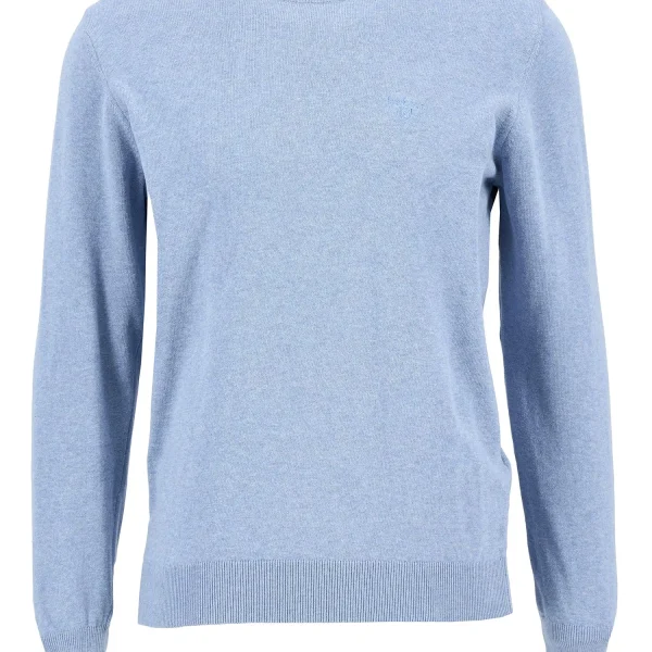 Barbour Maglione Girocollo in Cotone Pima Dark Chambray (6)