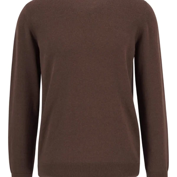 Barbour Maglione Girocollo in Cotone Pima Umber (1)